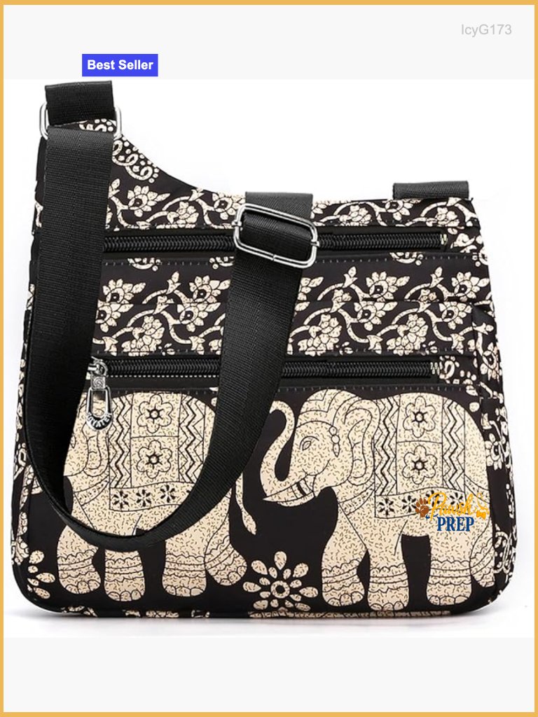 Nylon Multi-Pocket Crossbody Purse Travel Shoulder Bag With Adjustable Strap